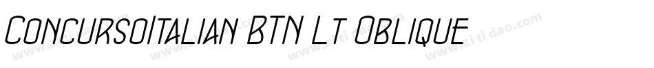 ConcursoItalian BTN Lt Oblique字体转换